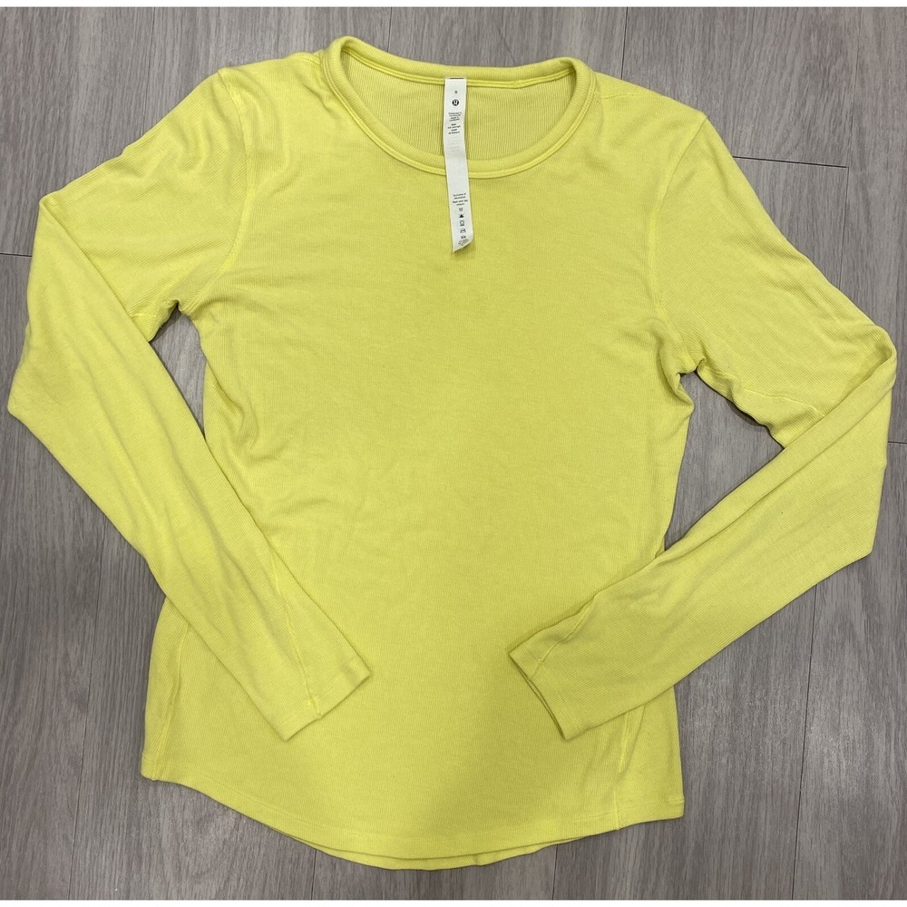 Lululemon Sweatshirt Womens 8 Yellow Yoga Gym Activewear Athleisure Ladies Top